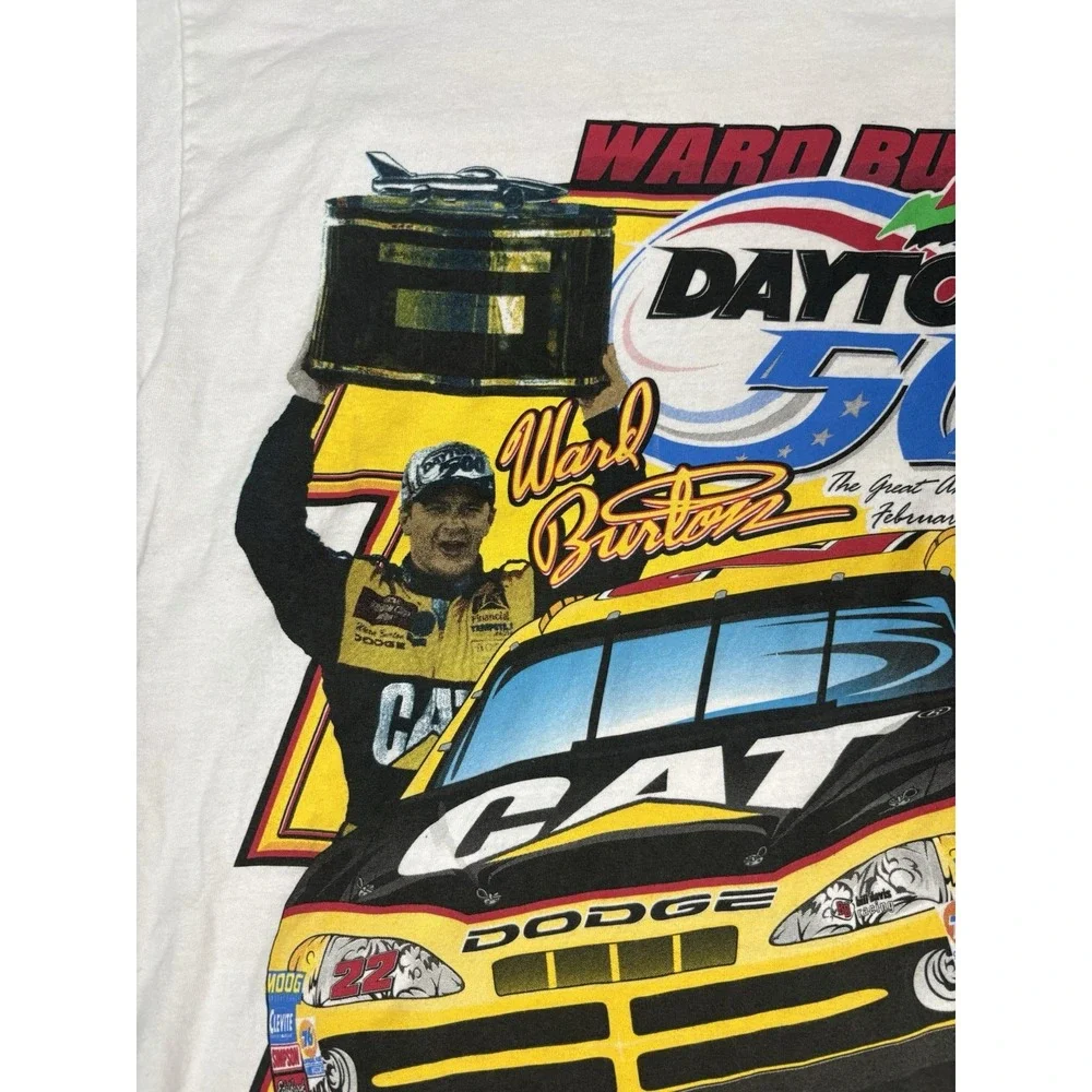Vintage 2002 Ward Burton Daytona 500 Winner NASCAR CAT #22 Shirt M Double Side
